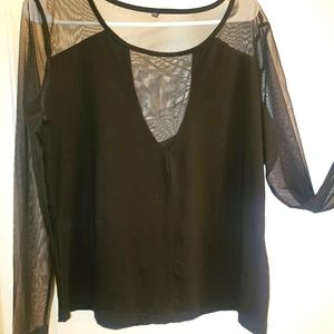 Sexy Cut-out, Mesh Biker Top - XXL
